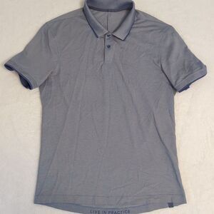 Lululemon Mens Size Sm Blue Short‎ Sleeve Performance Polo Shirt